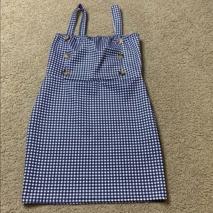 Navy plaid dress from PLT